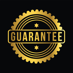 gold color guarantee rubber stamp, icon, flat, design, vector, illustrations, education, style, trendy, collections