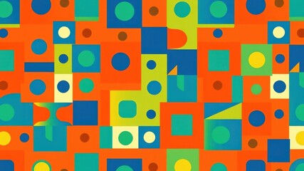 Abstract Geometric Pattern with Vibrant Colors and Shapes
