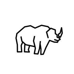 simple rhino icon illustration. black and white