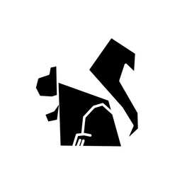 simple squirrel icon illustration. black and white