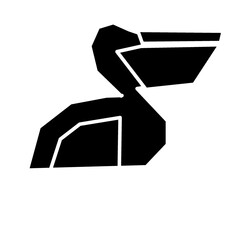 simple pelican icon illustration. black and white