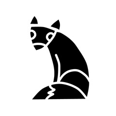 simple fox icon illustration. black and white