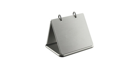 Metallic Desktop Flip Calendar Stand. Modern Office Organization And Scheduling Tool Isolated On Transparent Background