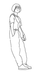 illustration of a woman posing casually