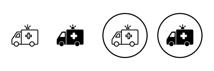 Ambulance icon vector. ambulance truck sign and symbol. ambulance car