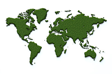 map of the world made out of green leaves