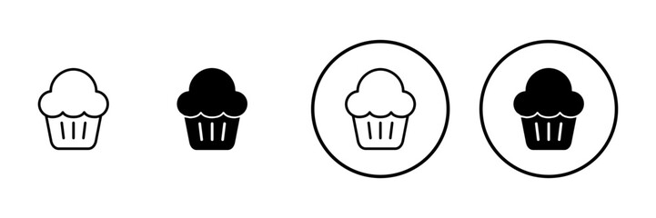 Cup cake icon vector. Cup cake sign and symbol