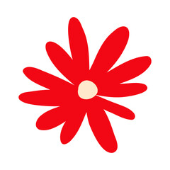 red flower on white background