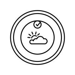 smart thermostat black line icon for digital and print projects.