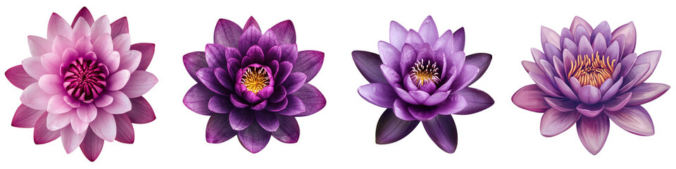 Obraz premium Captivating close up view of vibrant colorful lotus flowers blooming in a tranquil natural water environment