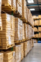 Efficiently organized warehouse showcasing neatly arranged output materials for optimal productivity and streamlined operations.