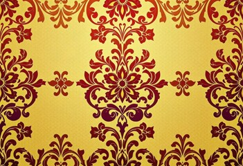 Intricate floral damask pattern on textured background, antique, seamless