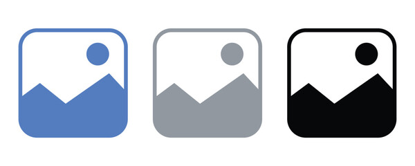 Picture icon set vector. image or photo icon for app or website design.