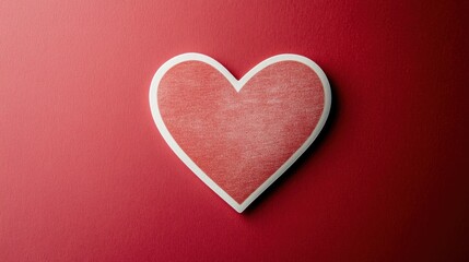 Obraz premium A textured red heart shape on a solid red background, symbolizing love and affection.