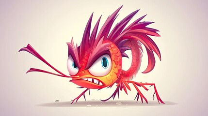 Angry cartoon creature, illustration, fantasy