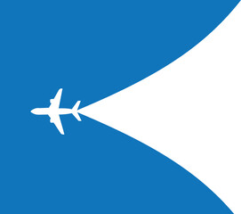 Fototapeta premium Airplane vectorTaking Flight on Clear Blue Sky