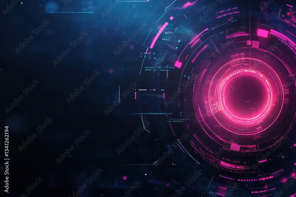 Aufkleber A captivating circular shape illuminated by soft pink light creating a unique and striking abstract digital artwork