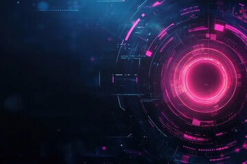 A captivating circular shape illuminated by soft pink light creating a unique and striking abstract digital artwork