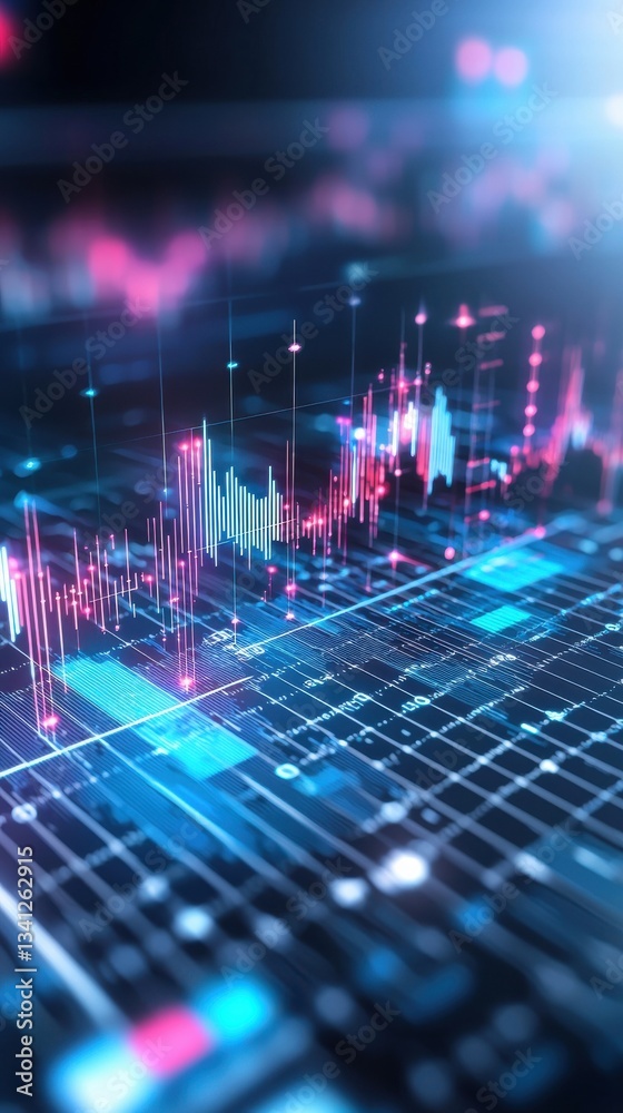 Poster abstract digital technology background with data visualization elements