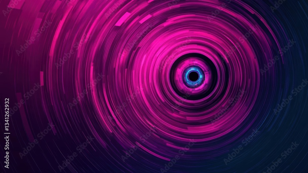 Poster mesmerizing illustration of a purple and blue vortex creating a hypnotic effect evoking depth and co
