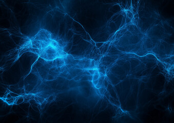 Glowing Digital Network Abstract Technology Background with Connected Nodes on a Dark Blue Canvas for Data Transfer and Connectivity Concepts