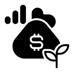 Investment icon, glyph icon style