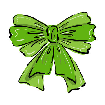Detailed hand-drawn ribbon bow in sketch style. Vector illustration ideal for gift wrapping designs, greeting cards, invitations, packaging, branding, or festive decorations.