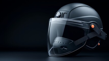 Fototapeta premium Protective helmet secured in vise symbol of workplace safety and equipment maintenance