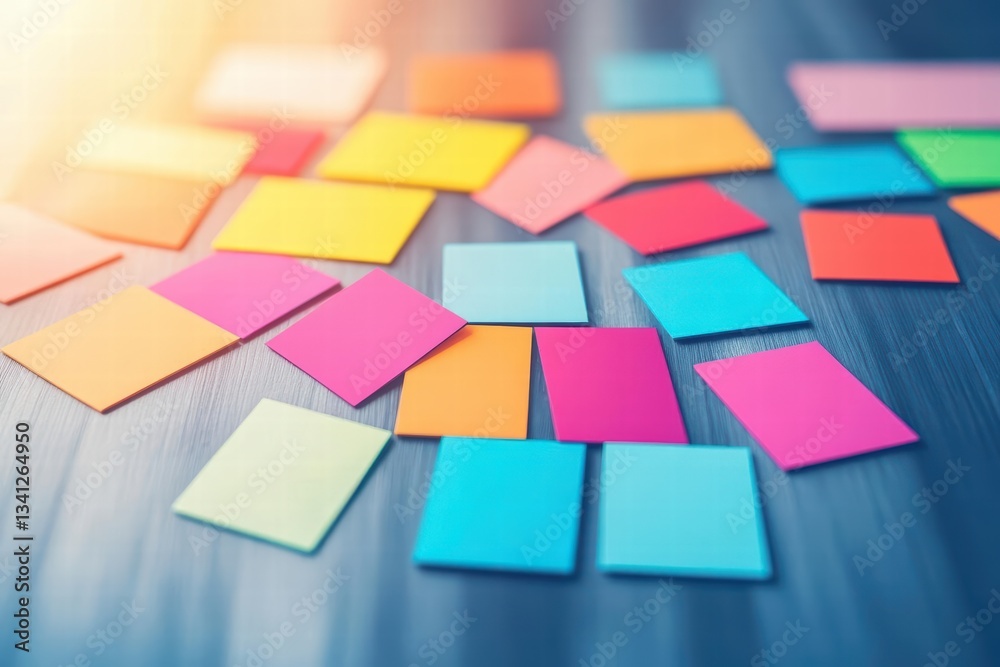 Aufkleber a vibrant array of colorful sticky notes representing ideas, organization, and creativity in a moder