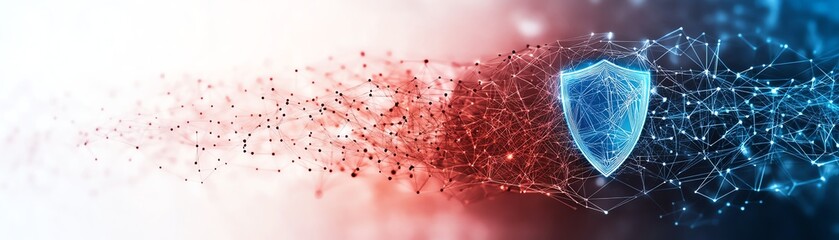 Digital shield, cybersecurity concept