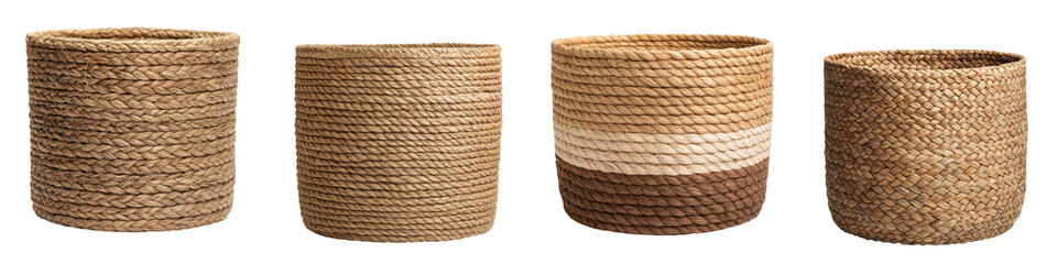 A collection of beautifully crafted wicker baskets in various sizes and designs perfect for adding natural rustic charm to any home decor or providing functional storage solutions