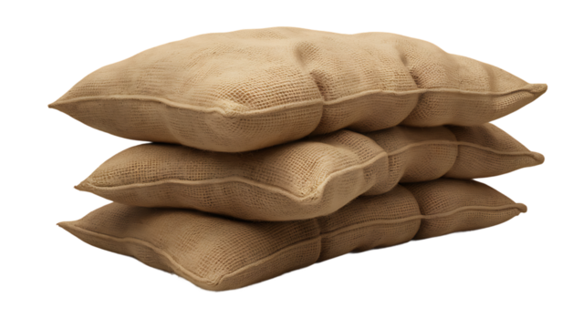 Stacked Sandbags isolated