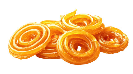 Fototapeta premium Traditional Sweet Jalebi isolated on white background 