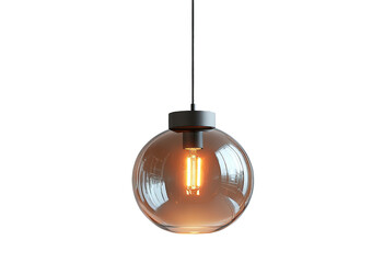 Pendant light with a glass globe isolated on transparent background