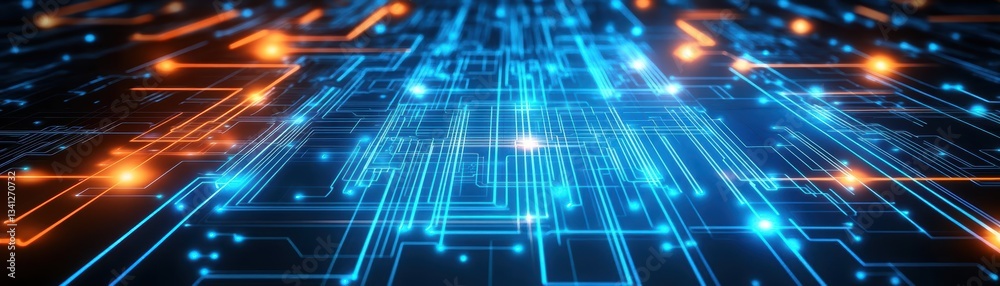 Aufkleber Stunning abstract illustration of a circuit board with glowing lights creating a striking visual of modern technology