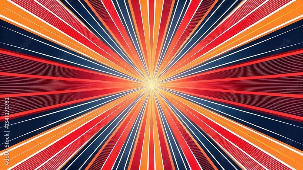 Aufkleber vibrant radial pattern with bold colors radiating from a central point.