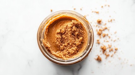 Homemade peanut butter with cookie crumbs.