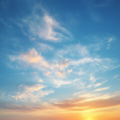 Fototapeta premium Summer sky background on sunset