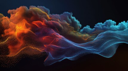 Obraz premium Dynamic energy visualization of data streams in abstract cloud formation