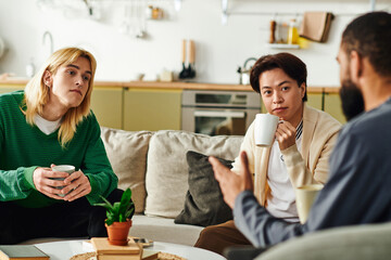 Engaging discussions among young men in a modern home speaking club setting