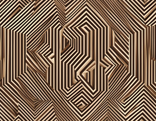 Abstract seamless pattern with op art effect. Beige and brown vector 