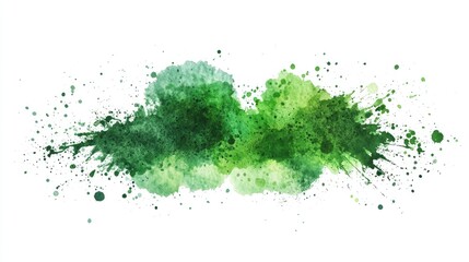 a watercolor wash in a range of green tones.