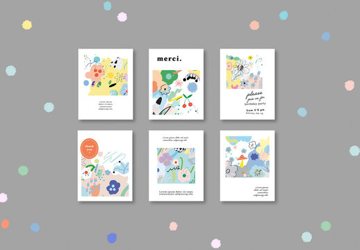 Abstract Universal Artistic Cards Layout