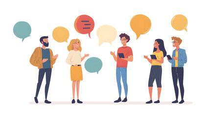 Professional Cartoon Vector Illustration of People Talking Concept for Communication and Discussion