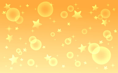 オレンジと黄色のグラデーションのキラキラ背景　星