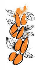 Almond Fruits Illustration: A Vibrant and Organic Design