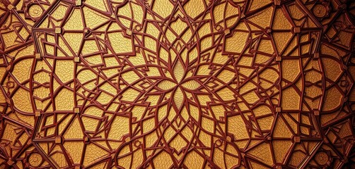 Intricate brown geometric pattern on textured background , illustration, pattern texture