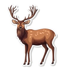 Majestic Elk Illustration: A regal elk with impressive antlers stands in a detailed illustration, exuding strength and presence. A striking representation of the wild beauty of nature.