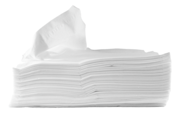 white tissue isolated on white, transparent background. png file