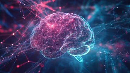 Brain Waves Visualized Through Glowing Neural Thread